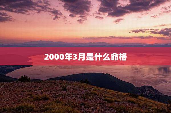 2000年3月是什么命格