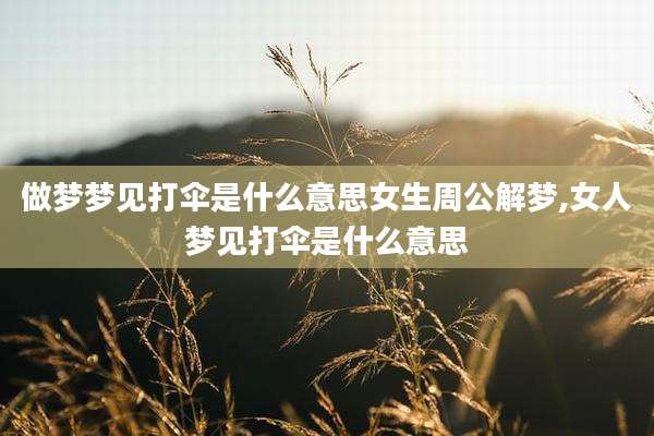 做梦梦见打伞是什么意思女生周公解梦,女人梦见打伞是什么意思