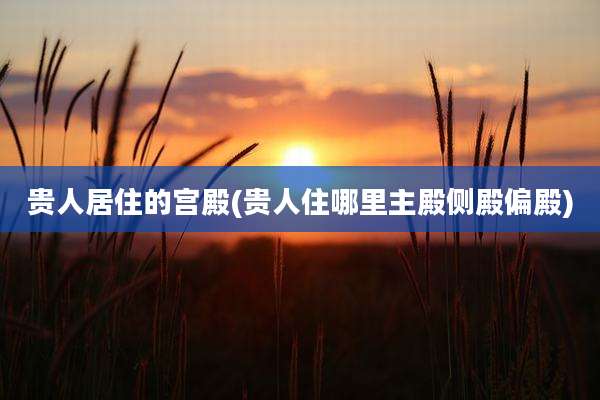 贵人居住的宫殿(贵人住哪里主殿侧殿偏殿)