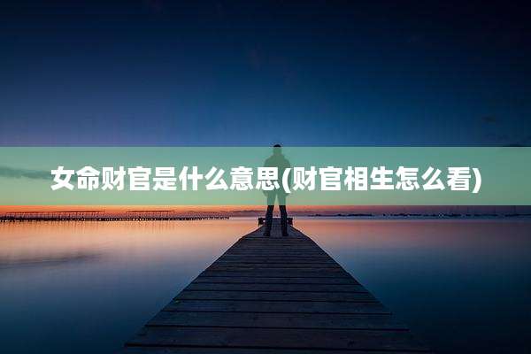 女命财官是什么意思(财官相生怎么看)