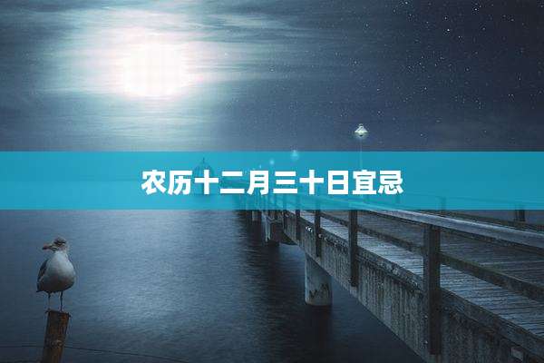 农历十二月三十日宜忌