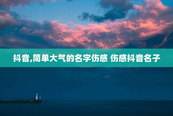 抖音,简单大气的名字伤感 伤感抖音名子