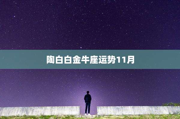 陶白白金牛座运势11月