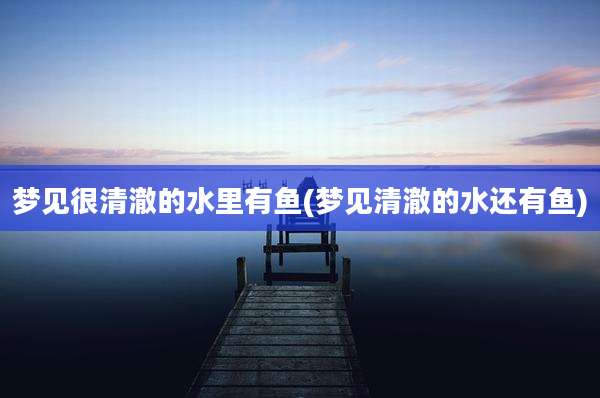 梦见很清澈的水里有鱼(梦见清澈的水还有鱼)