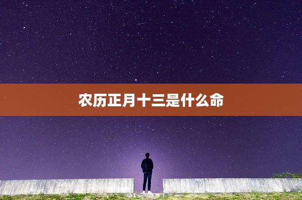 农历正月十三是什么命