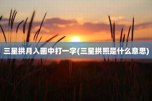 三星拱月入画中打一字(三星拱照是什么意思)