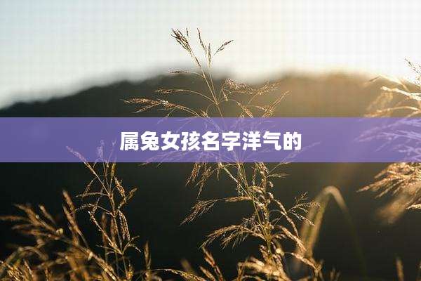 属兔女孩名字洋气的