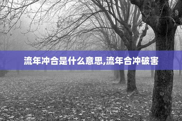 流年冲合是什么意思,流年合冲破害