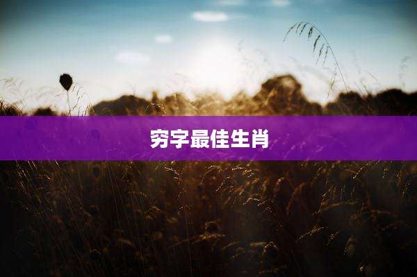 穷字最佳生肖
