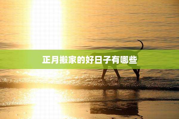 正月搬家的好日子有哪些