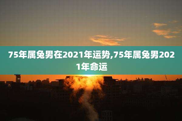 75年属兔男在2021年运势,75年属兔男2021年命运