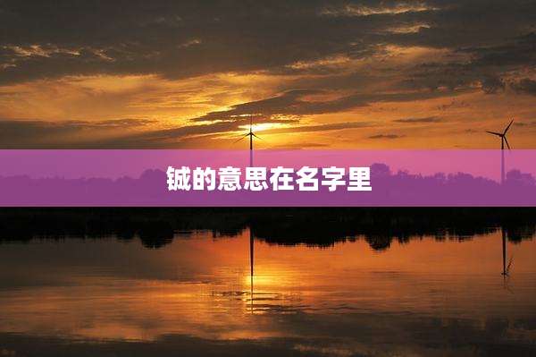 铖的意思在名字里