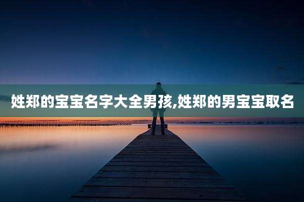 姓郑的宝宝名字大全男孩,姓郑的男宝宝取名