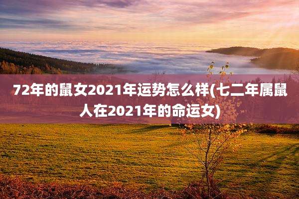 72年的鼠女2021年运势怎么样(七二年属鼠人在2021年的命运女)
