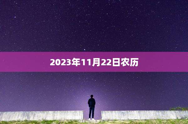 2023年11月22日农历