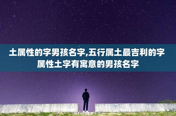 土属性的字男孩名字,五行属土最吉利的字 属性土字有寓意的男孩名字