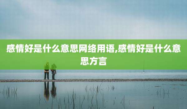 感情好是什么意思网络用语,感情好是什么意思方言