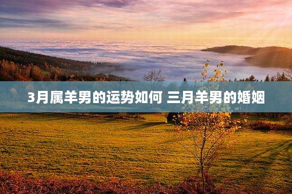 3月属羊男的运势如何 三月羊男的婚姻