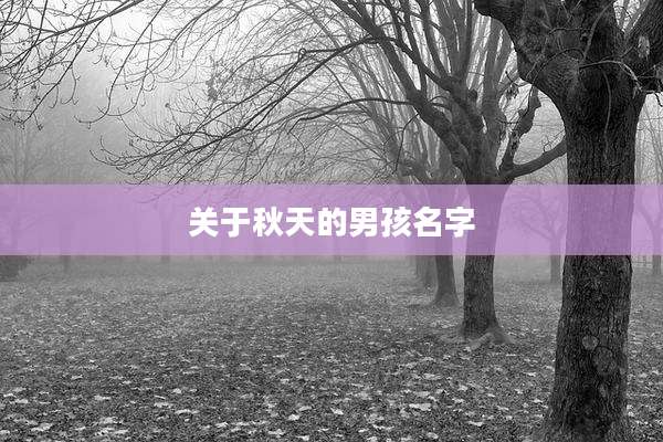 关于秋天的男孩名字