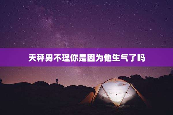 天秤男不理你是因为他生气了吗