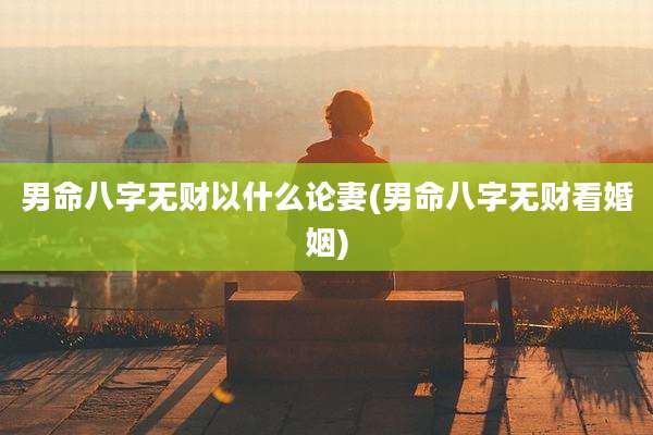 男命八字无财以什么论妻(男命八字无财看婚姻)