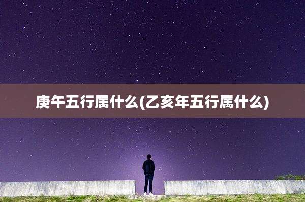 庚午五行属什么(乙亥年五行属什么)