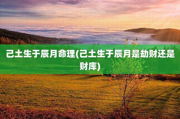 己土生于辰月命理(己土生于辰月是劫财还是财库)