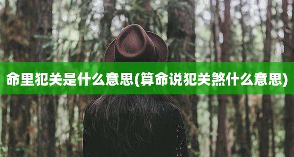 命里犯关是什么意思(算命说犯关煞什么意思)
