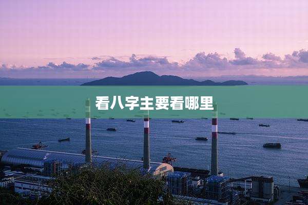 看八字主要看哪里