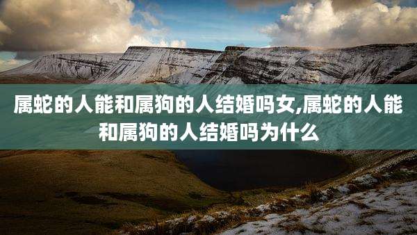 属蛇的人能和属狗的人结婚吗女,属蛇的人能和属狗的人结婚吗为什么