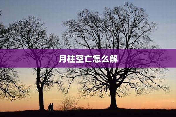 月柱空亡怎么解