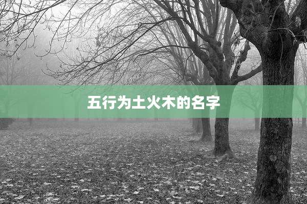 五行为土火木的名字