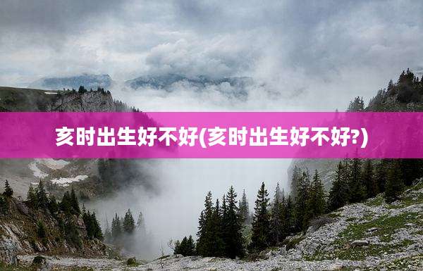 亥时出生好不好(亥时出生好不好?)