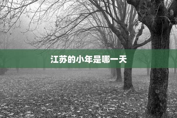 江苏的小年是哪一天