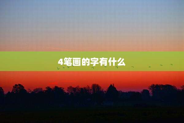 4笔画的字有什么