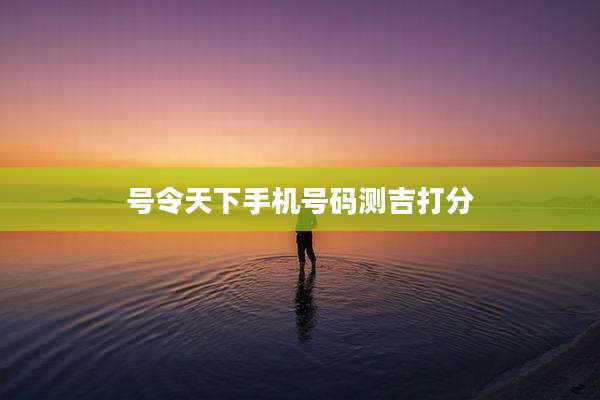号令天下手机号码测吉打分