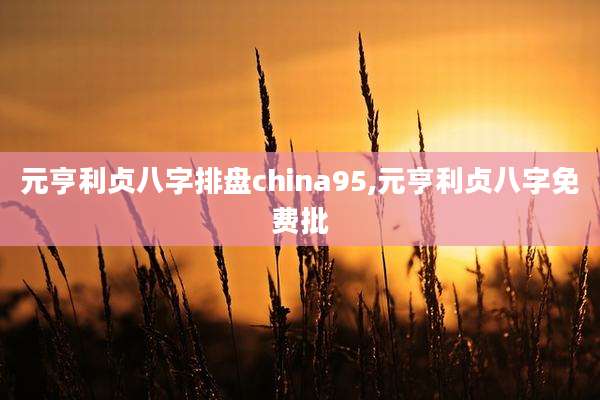 元亨利贞八字排盘china95,元亨利贞八字免费批