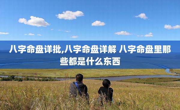 八字命盘详批,八字命盘详解 八字命盘里那些都是什么东西
