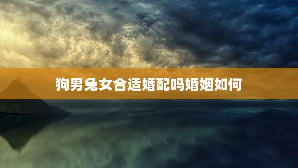 狗男兔女合适婚配吗婚姻如何