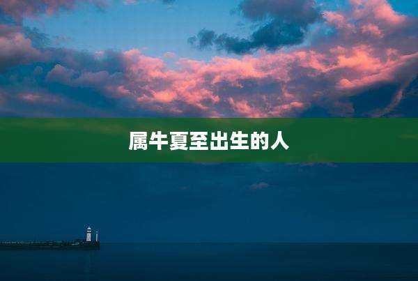 属牛夏至出生的人
