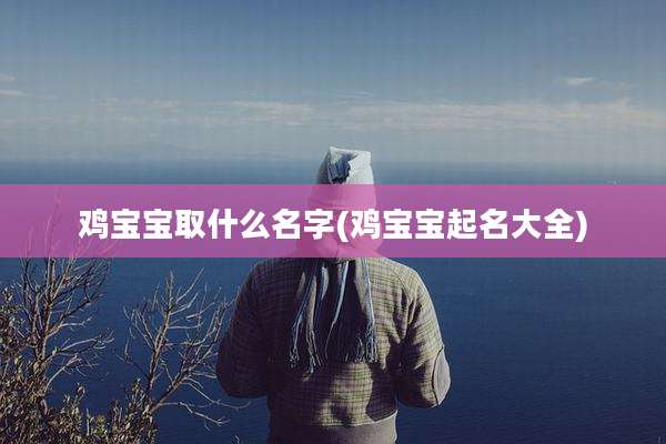 鸡宝宝取什么名字(鸡宝宝起名大全)