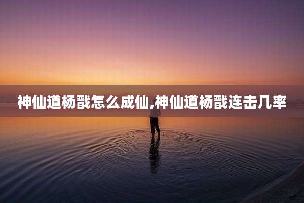 神仙道杨戬怎么成仙,神仙道杨戬连击几率