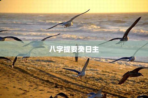 八字提要癸日主