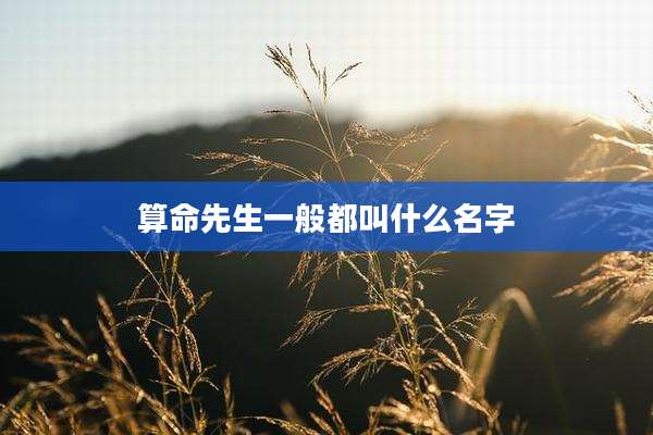 算命先生一般都叫什么名字