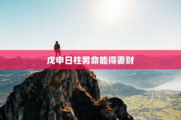戊申日柱男命能得妻财