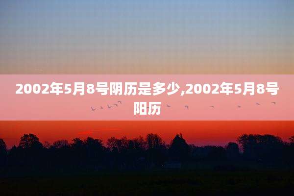 2002年5月8号阴历是多少,2002年5月8号阳历
