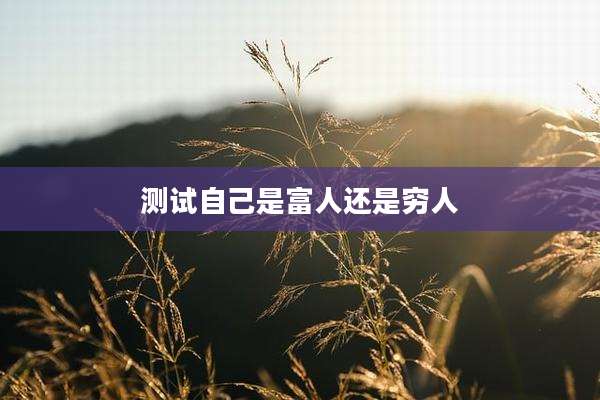 测试自己是富人还是穷人