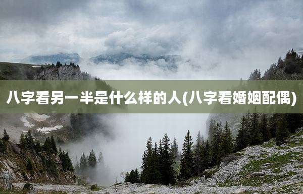 八字看另一半是什么样的人(八字看婚姻配偶)