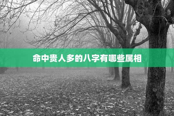 命中贵人多的八字有哪些属相