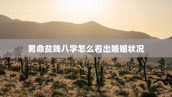 男命贫贱八字怎么看出婚姻状况